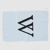 Monogram Blauw Zwart Golfhanddoek (Horizontaal)