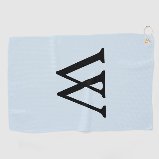 Monogram Blauw Zwart Golfhanddoek (Horizontaal)