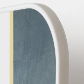 Monogram Blauwachtig Grijs Witte Handvat Pickleball Paddle (Links Detail)
