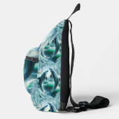 Monogram Blauwe Blauwgroen Dolfijnen Oceaan | Sling Bag (Rechts)