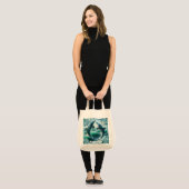 Monogram Blauwe Blauwgroen Dolfijnen Oceaan | Tote Bag (Voorkant (model))