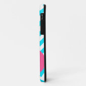 Monogram blauwe chevron iPhone case (Achterkant/links)