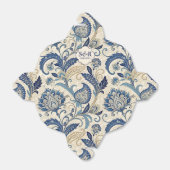 Monogram Blauwe Crème Damask Bloemenbruiloft Bedankdoosjes (Uitgevouwen)