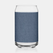 Monogram | Blauwe Denim, Rood Wit Cirkel Lijst Blikvorm Glas (Achterkant)