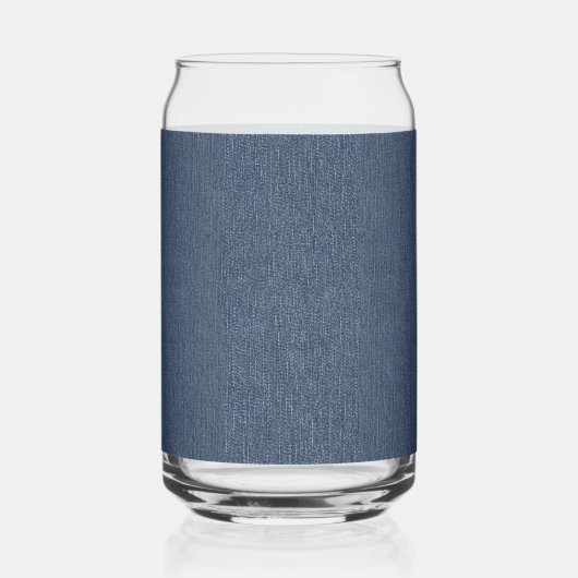 Monogram | Blauwe Denim, Rood Wit Cirkel Lijst Blikvorm Glas (Achterkant)