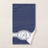 Monogram blauwe diepten bad handdoek (Handdoek)