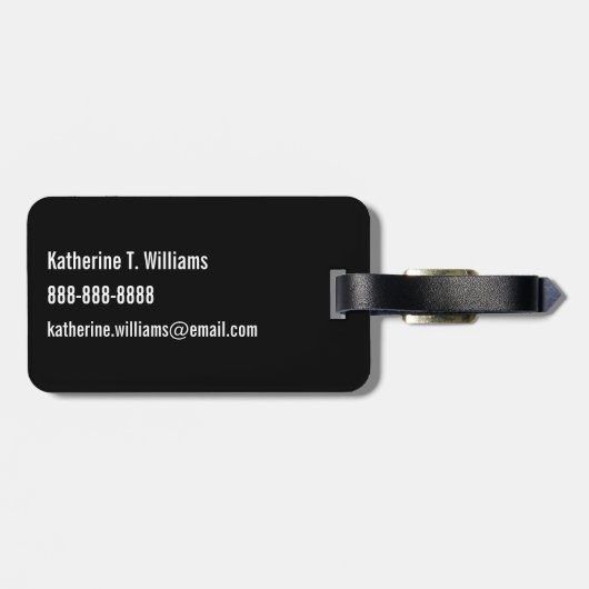 Monogram | Blauwe dinosauriërs Bagagelabel (Achterkant horizontaal)