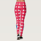 Monogram blauwe en rode pokken leggings (Achterkant)