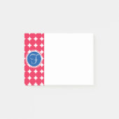 Monogram blauwe en rode pokken post-it® notes (Voorkant)
