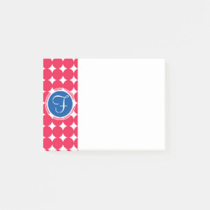 Monogram blauwe en rode pokken post-it® notes