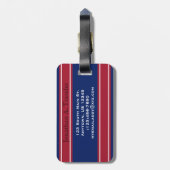 Monogram Blauwe en Rode Sportstapes Bagagelabel (Achterkant verticaal)
