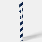 Monogram blauwe en roze diagonale strepen Case-Mate iPhone case (Achterkant / Links)