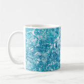 Monogram blauwe en witte marmer koffiemok (Links)