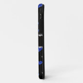 Monogram blauwe glitter harst zwarte diamantcirkel Case-Mate iPhone case (Achterkant/links)