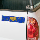 Monogram blauwe goudankers bumpersticker (Op Truck)