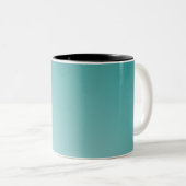 Monogram Blauwe Gradiënt Tweekleurige Koffiemok (Voorkant rechts)