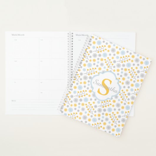 Monogram Blauwe Grijs Scandinavisch Planner (Display)