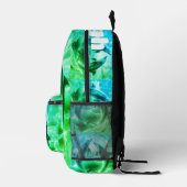 Monogram Blauwe & Groene Dolfijnen Oceaan | Bedrukte Rugzak (Rechts)