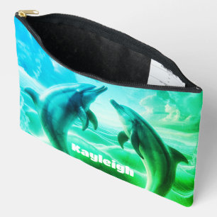 Monogram Blauwe Groene Dolfijnen Oceaan Etui