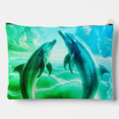 Monogram Blauwe Groene Dolfijnen Oceaan | Etui (Achterkant)