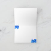 Monogram Blauwe Hydrangea Bedankt Opmerking Kaart (Binnen)