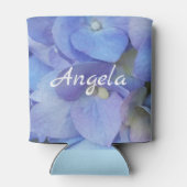 monogram blauwe hydrangea foto blikjeskoeler (Achterkant)