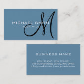 Monogram blauwe kleur achtergrond luchtkracht #2 visitekaartje (Voorkant / Achterkant)