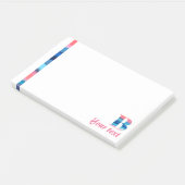 Monogram blauwe koraal letter B noten Post-it® Notes (Schuin)