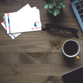 Monogram blauwe koraal letter C noten Post-it® Notes