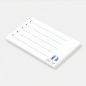 Monogram blauwe koraal letter D noten Post-it® Notes (Schuin)