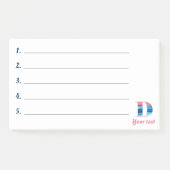 Monogram blauwe koraal letter D noten Post-it® Notes (Voorkant)