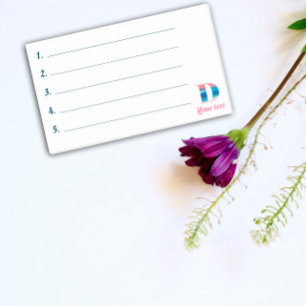 Monogram blauwe koraal letter D noten Post-it® Notes