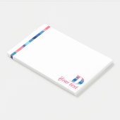 Monogram blauwe koraal letter D post-it notities Post-it® Notes (Schuin)