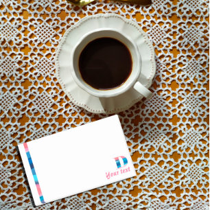 Monogram blauwe koraal letter D post-it notities Post-it® Notes