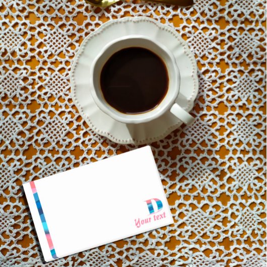 Monogram blauwe koraal letter D post-it notities Post-it® Notes