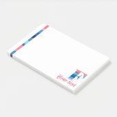 Monogram blauwe koraal letter F noten Post-it® Notes (Schuin)