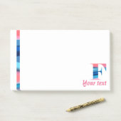 Monogram blauwe koraal letter F noten Post-it® Notes (Op bureau)