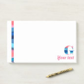 Monogram blauwe koraal letter G noten Post-it® Notes (Op bureau)
