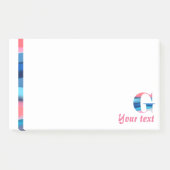 Monogram blauwe koraal letter G noten Post-it® Notes (Voorkant)