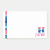 Monogram blauwe koraal letter H noten Post-it® Notes (Voorkant)