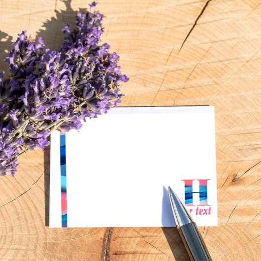 Monogram blauwe koraal letter H noten Post-it® Notes