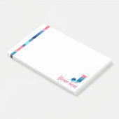 Monogram blauwe koraal letter J noten Post-it® Notes (Schuin)
