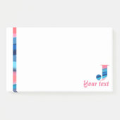 Monogram blauwe koraal letter J noten Post-it® Notes (Voorkant)