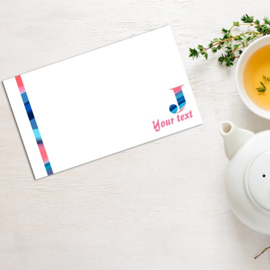 Monogram blauwe koraal letter J noten Post-it® Notes