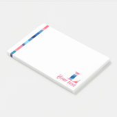 Monogram blauwe koraal letter L noten Post-it® Notes (Schuin)