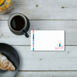 Monogram blauwe koraal letter L noten Post-it® Notes