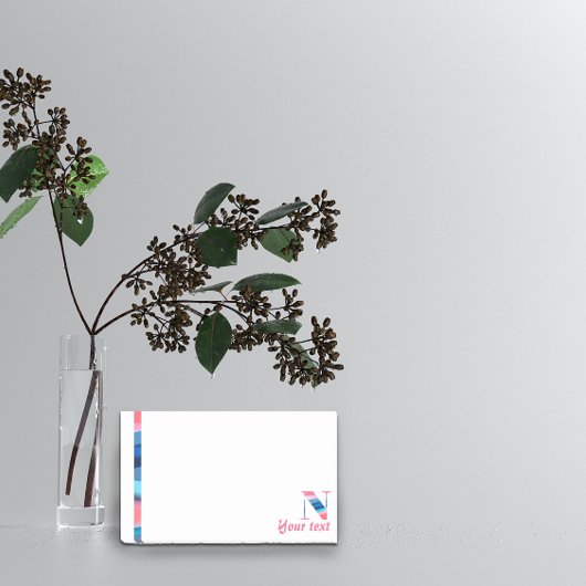 Monogram blauwe koraal letter N noten Post-it® Notes