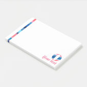 Monogram blauwe koraal letter O noten Post-it® Notes (Schuin)