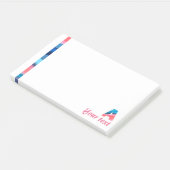 Monogram blauwe koraalletter A Post-it® Notes (Schuin)