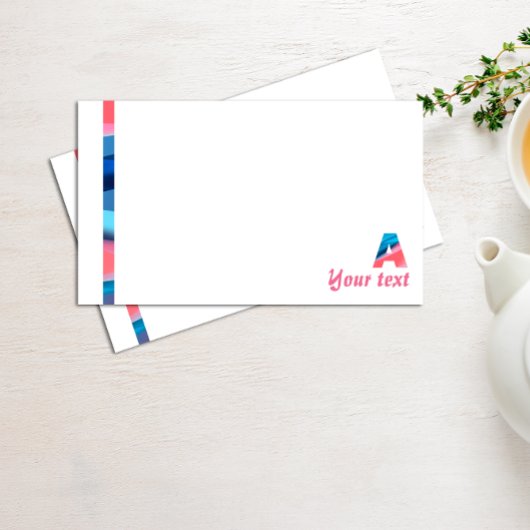 Monogram blauwe koraalletter A Post-it® Notes